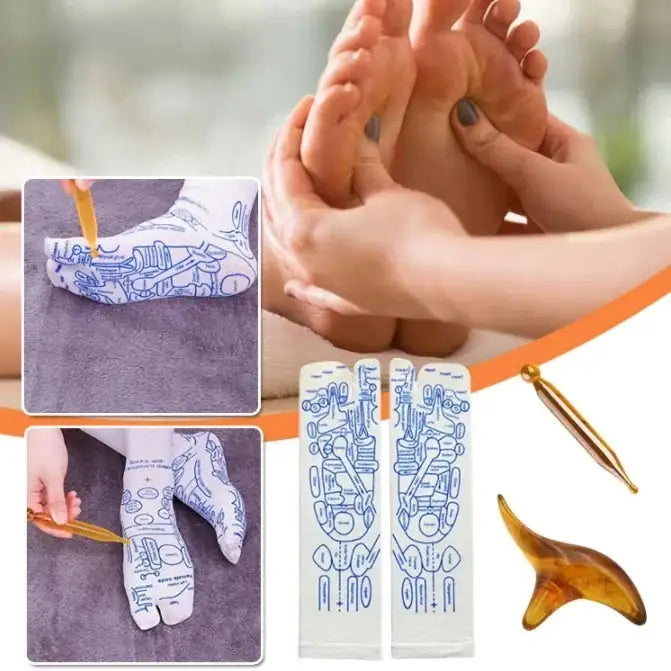 Reflexológiai zokni + 2 masszírozó ajándékba